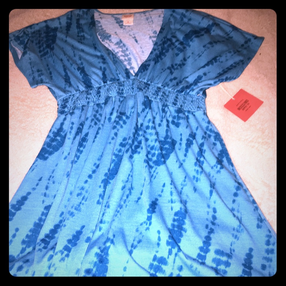 Blue tye dye beach coverup by Mossimo